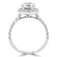 2 1/8 CTW Round Diamond Catherdral Cusion Halo Ring in 14K White Gold with Accents (MD230211)