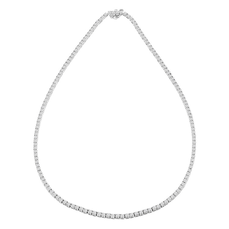 6 1/8 CTW Round Diamond Tennis Necklace in 14K White Gold (MD230216)