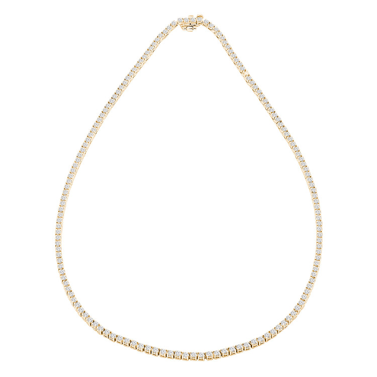 6 1/10 CTW Round Diamond Tennis Necklace in 14K Yellow Gold (MD230219)