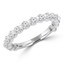 1 1/10 CTW Round Diamond Shared Prong 3/4 Way Semi-Eternity Anniversary Wedding Band Ring in 14K White Gold (MD230225)