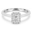 7/8 CTW Radiant Diamond Radiant Halo Engagement Ring in 14K White Gold (MD230238)