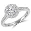 9/10 CTW Round Diamond Cathedral Open Bridge Halo Engagement Ring in 14K White Gold (MD230239)