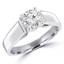 Round Diamond Cathedral Solitaire Engagement Ring in White Gold (MVS0003-W)
