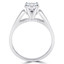 Round Diamond Cathedral Solitaire Engagement Ring in White Gold (MVS0003-W)
