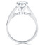 Princess Diamond Cathedral Solitaire Engagement Ring in White Gold (MVS0004-W)