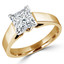 Princess Diamond Cathedral Solitaire Engagement Ring in Yellow Gold (MVS0004-Y)