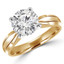 Round Diamond Tapered Shank Solitaire Engagement Ring in Yellow Gold (MVS0005-Y)