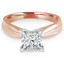 Princess Diamond Tapered Shank Solitaire Engagement Ring in Rose Gold (MVS0006-R)