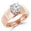 Round Diamond Wide Shank Solitaire Engagement Ring in Rose Gold (MVS0007-R)