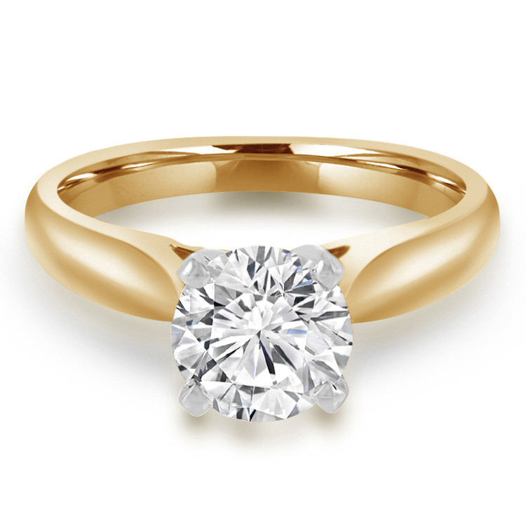 Round Diamond Solitaire Engagement Ring in Yellow Gold (MVS0009-Y)