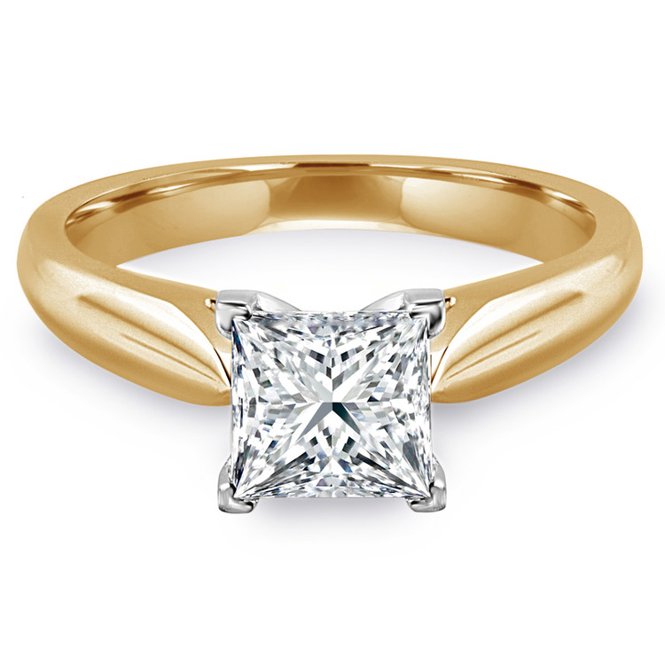 Princess Diamond Solitaire Engagement Ring in Yellow Gold (MVS0010-Y)