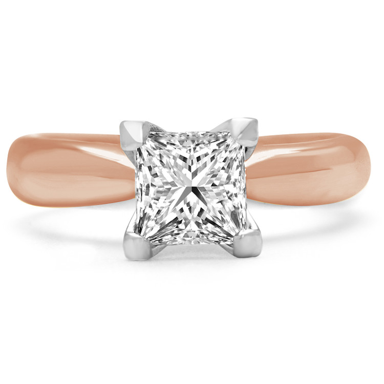 Princess Diamond Solitaire Engagement Ring in Rose Gold (MVS0012-R)