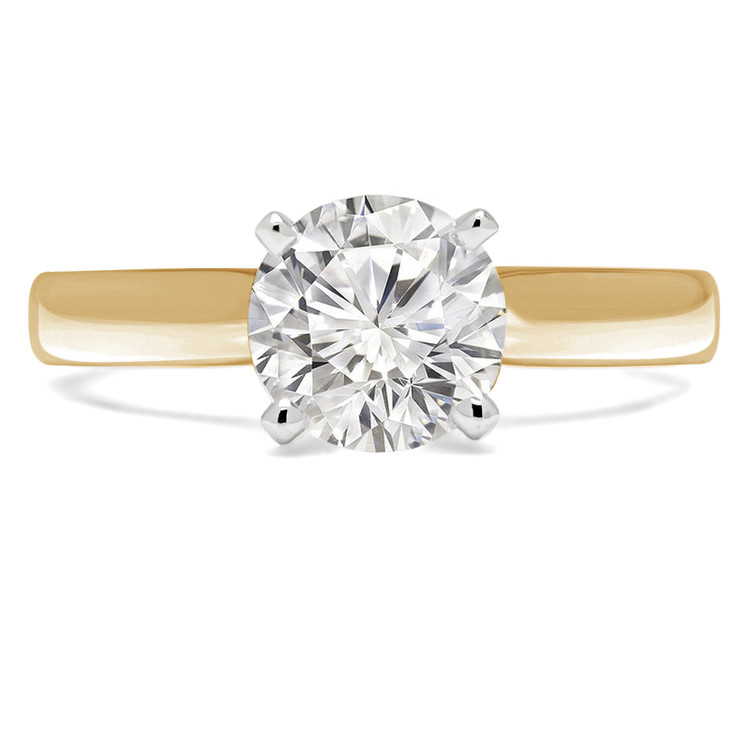 Round Diamond Solitaire Engagement Ring in Yellow Gold (MVS0014-Y)