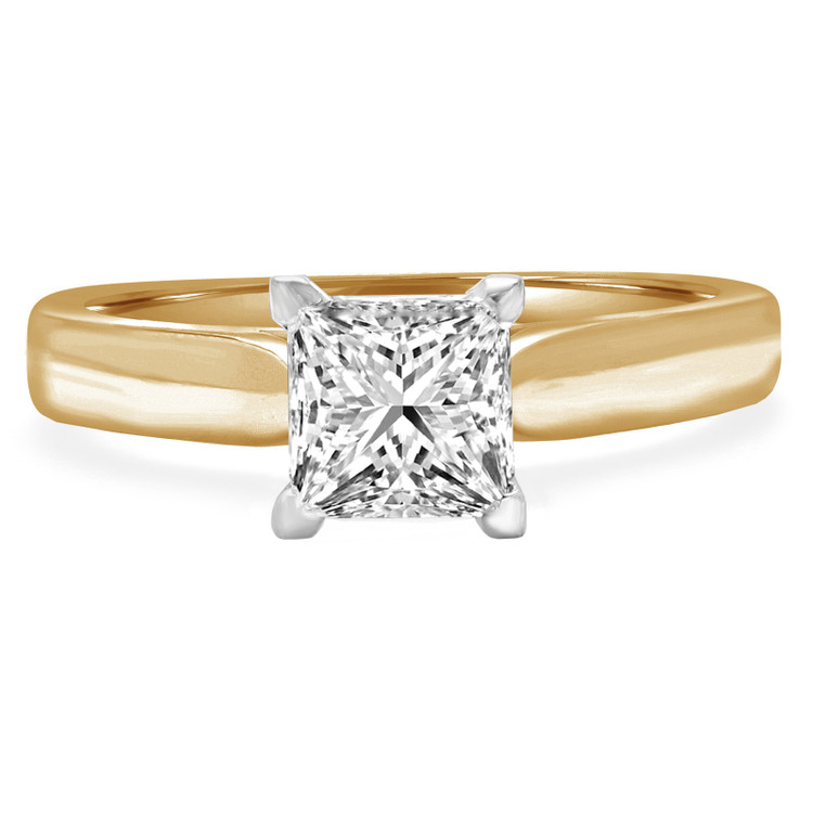 Princess Diamond Solitaire Engagement Ring in Yellow Gold (MVS0015-Y)