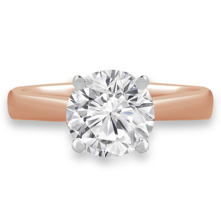 Round Diamond Solitaire Engagement Ring in Rose Gold (MVS0017-R)