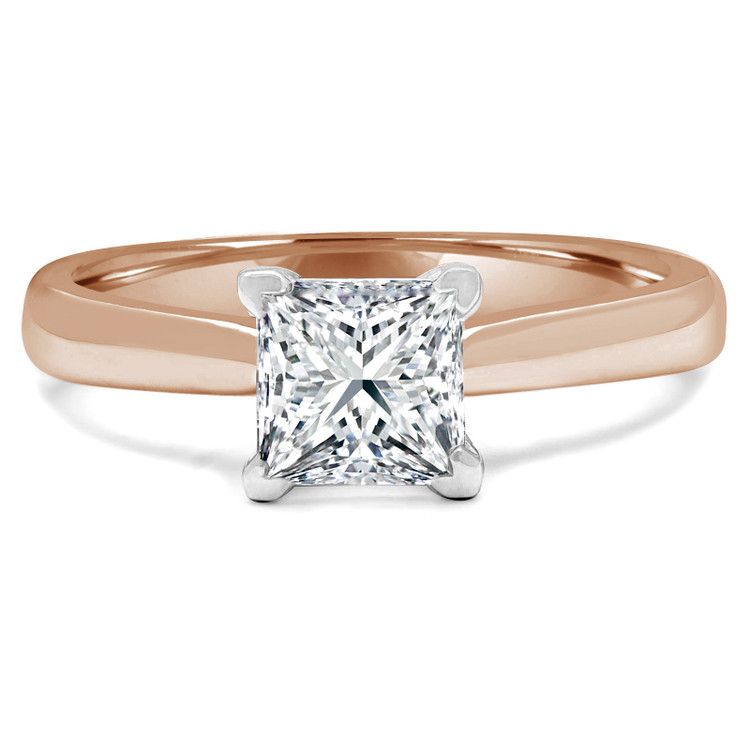 Princess Diamond Solitaire Engagement Ring in Rose Gold (MVS0018-R)