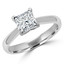 Princess Diamond Solitaire Engagement Ring in White Gold (MVS0018-W)