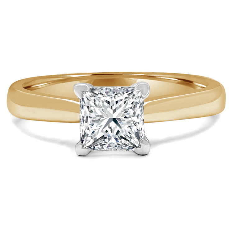Princess Diamond Solitaire Engagement Ring in Yellow Gold (MVS0018-Y)