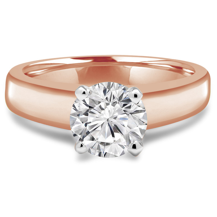 Round Diamond Solitaire Engagement Ring in Rose Gold (MVS0019-R)