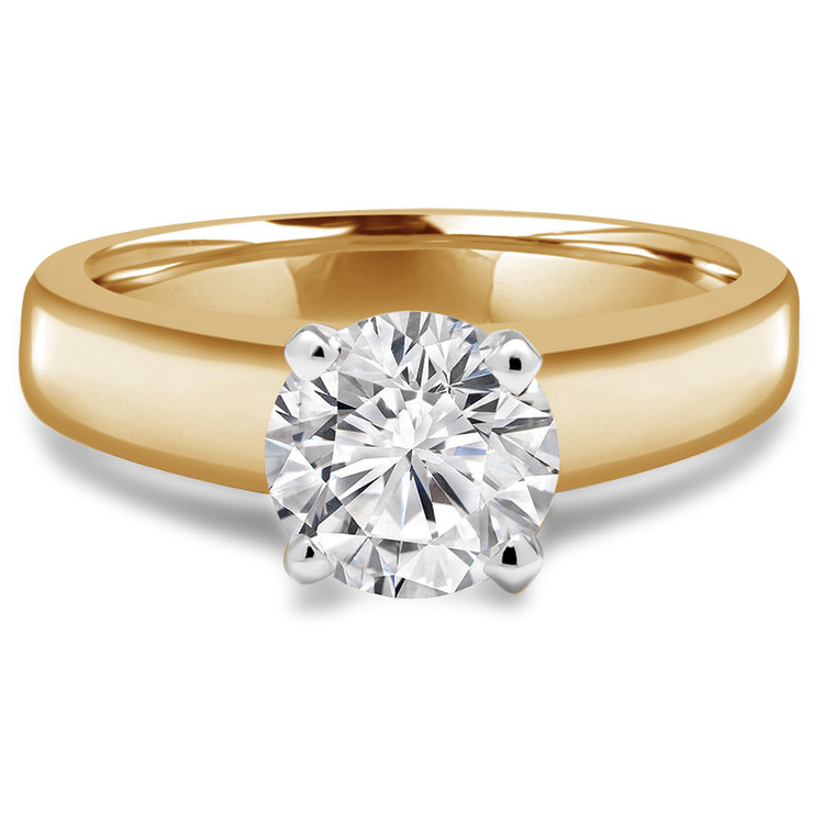 Round Diamond Solitaire Engagement Ring in Yellow Gold (MVS0019-Y)