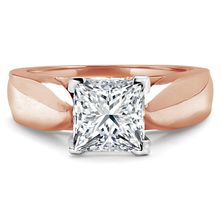 Princess Diamond Solitaire Engagement Ring in Rose Gold (MVS0020-R)