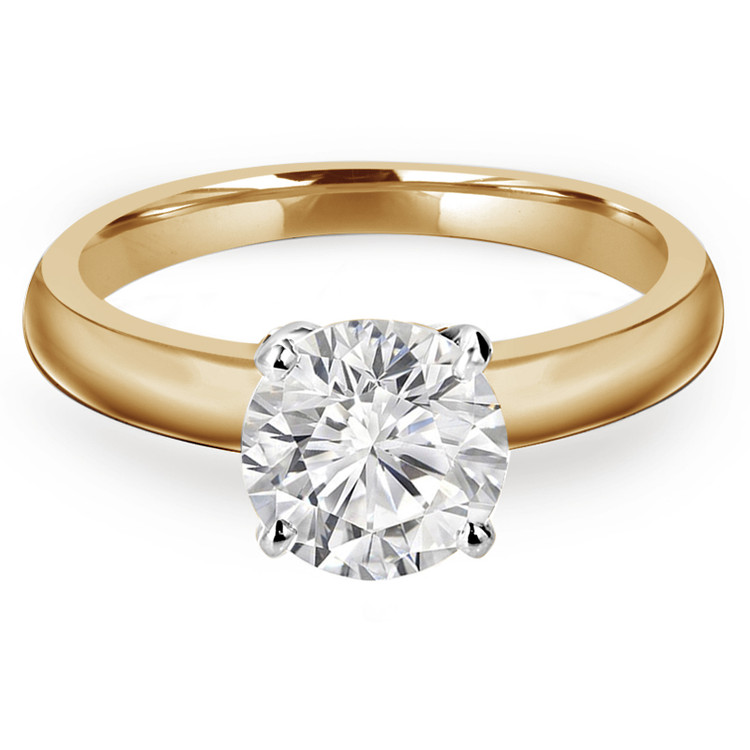 Round Diamond Solitaire Engagement Ring in Yellow Gold (MVS0021-Y)