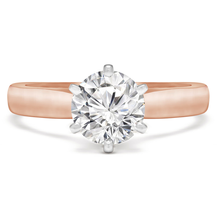 Round Diamond Solitaire Engagement Ring in Rose Gold (MVS0025-R)