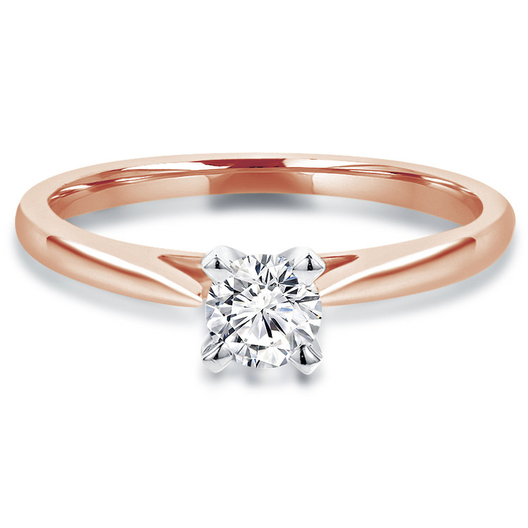 Round Diamond Solitaire Engagement Ring in Rose Gold (MVS0028-R)