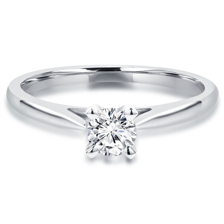 Round Diamond Solitaire Engagement Ring in White Gold (MVS0028-W)