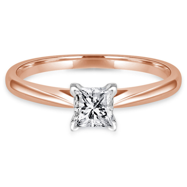 Princess Diamond Solitaire Engagement Ring in Rose Gold (MVS0029-R)