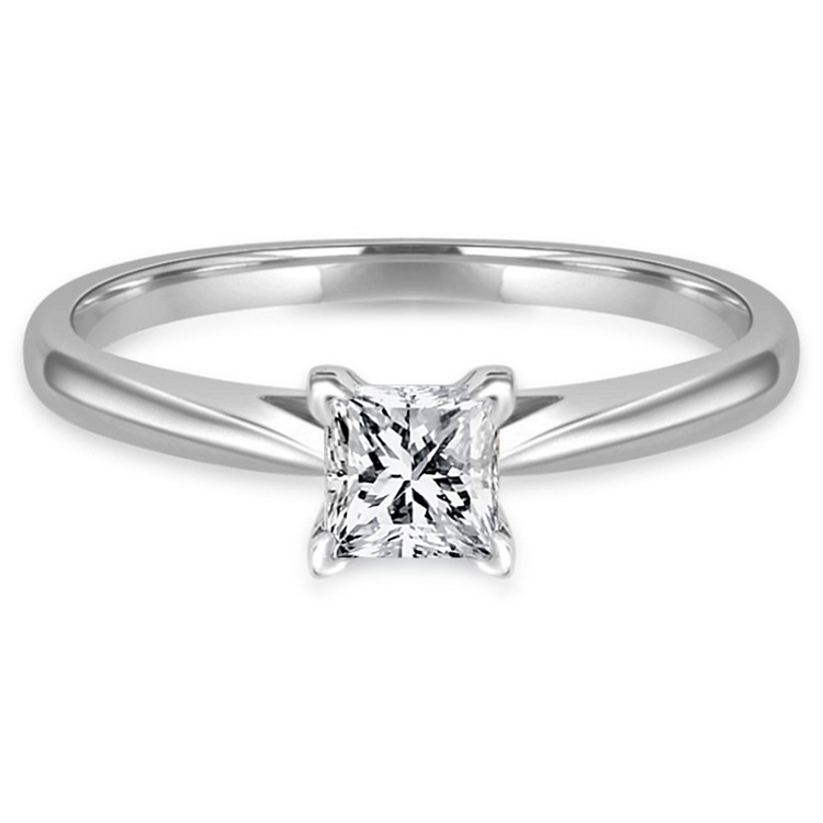Princess Diamond Solitaire Engagement Ring in White Gold (MVS0029-W)