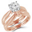 Round Diamond Solitaire Engagement Ring and Wedding Band Set Ring in Rose Gold (MVS0030-R)