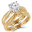 Round Diamond Solitaire Engagement Ring and Wedding Band Set Ring in Yellow Gold (MVS0030-Y)