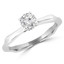 Round Diamond Solitaire with Accents Engagement Ring in White Gold (MVS0033-W)