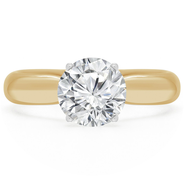 Round Diamond Solitaire Engagement Ring in Yellow Gold (MVS0037-Y)