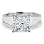Princess Diamond Solitaire Engagement Ring in White Gold (MVS0039-W)