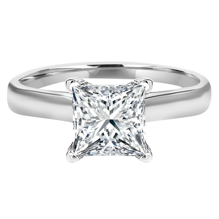 Princess Diamond Solitaire Engagement Ring in White Gold (MVS0040-W)