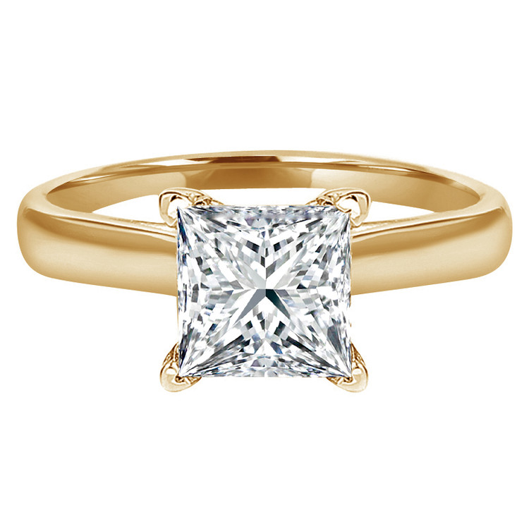 Princess Diamond Solitaire Engagement Ring in Yellow Gold (MVS0040-Y)