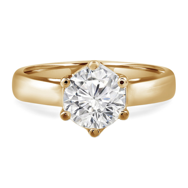 Round Diamond 6-Prong Solitaire Engagement Ring in Yellow Gold (MVS0041-Y)