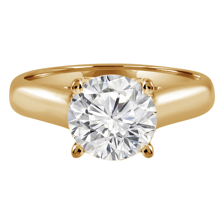Round Diamond Solitaire Engagement Ring in Yellow Gold (MVS0042-Y)