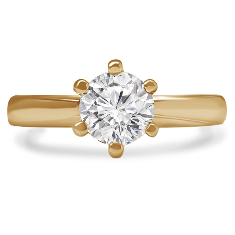 Round Diamond 6-Prong Solitaire Engagement Ring in Yellow Gold (MVS0043-Y)