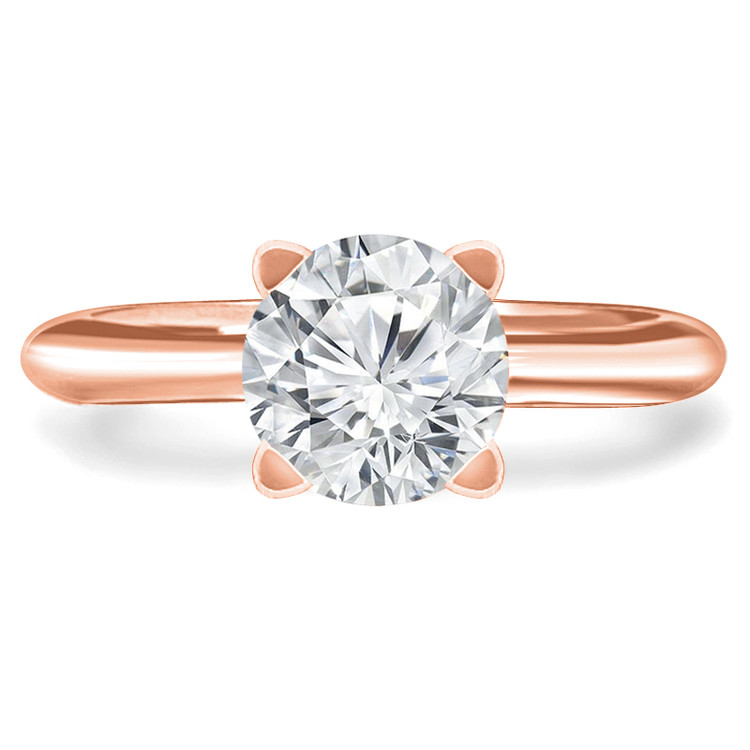 Round Diamond Solitaire Engagement Ring in Rose Gold (MVS0044-R)