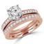 Round Diamond Solitaire with Accents Engagement Ring and Wedding Band Set Ring in Rose Gold (MVS0045-R)
