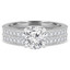 Round Diamond Solitaire with Accents Engagement Ring and Wedding Band Set Ring in White Gold (MVS0045-W)