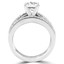 Round Diamond Solitaire with Accents Engagement Ring and Wedding Band Set Ring in White Gold (MVS0045-W)