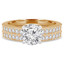 Round Diamond Solitaire with Accents Engagement Ring and Wedding Band Set Ring in Yellow Gold (MVS0045-Y)