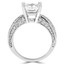 Princess Diamond Split-Shank Solitaire with Accents Engagement Ring in White Gold (MVS0046-W)
