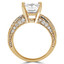 Princess Diamond Split-Shank Solitaire with Accents Engagement Ring in Yellow Gold (MVS0046-Y)