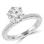 Round Diamond Solitaire with Accents Engagement Ring in White Gold (MVS0052-W)