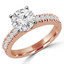 Round Diamond Solitaire with Accents Engagement Ring in Rose Gold (MVS0058-R)